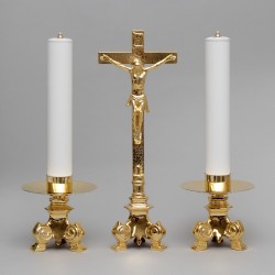Crucifix and Candle Holders with Oil Candles, Set 5176  - 1