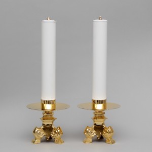 Crucifix and Candle Holders with Oil Candles, Set 5176  - 5