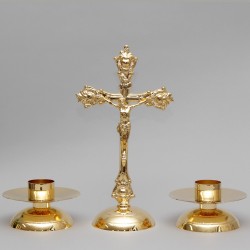 Crucifix and Candle Holders, Set 5232  - 2