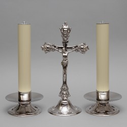 Crucifix and Candle Holders, Set 5236  - 7