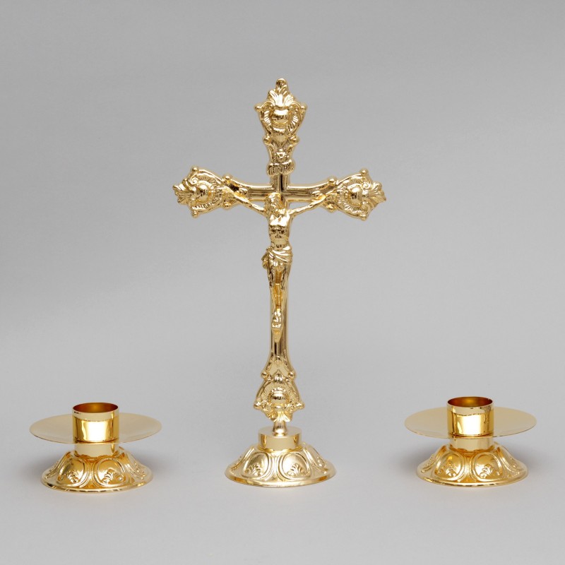 Crucifix and Candle holders, Set 5237  - 1