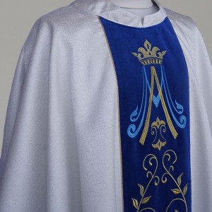 Marian Gothic Chasuble 5870 - White  - 5