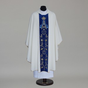 Marian Gothic Chasuble 5870 - White  - 1