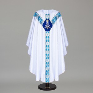 Marian Gothic Chasuble 6445 - White  - 1