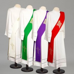 Reversible Deacon Stole 8450 - Green and Red  - 1