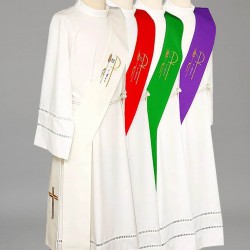 Reversible Deacon Stole 8461 - Green and Red  - 1