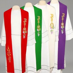 Reversible Gothic Stole 8493 - Green and Red  - 2