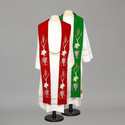 Reversible Gothic Stole 8555 - Green and Red  - 1