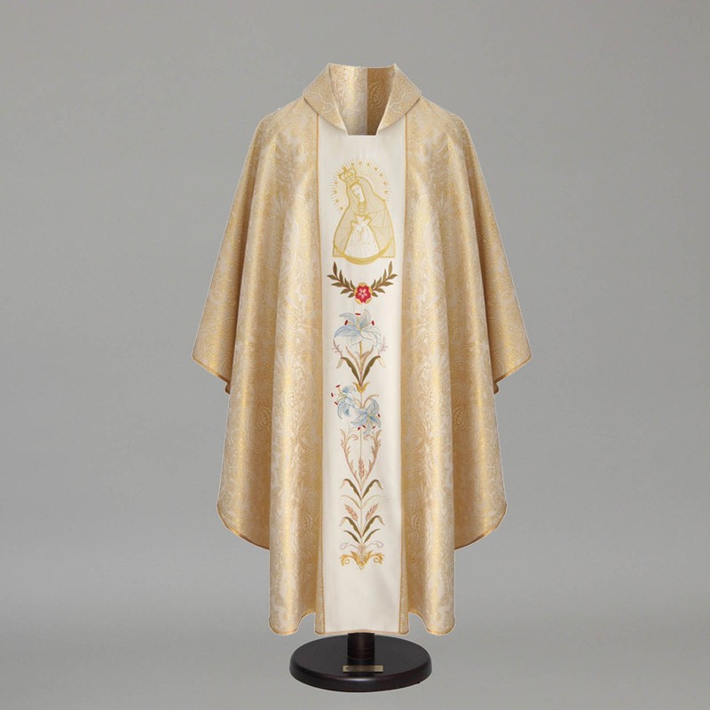 Marian Gothic Chasuble 8589 - Gold  - 1