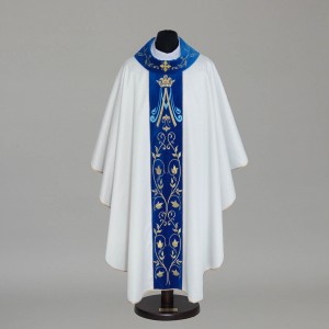 Marian Gothic Chasuble 5870 - White  - 3