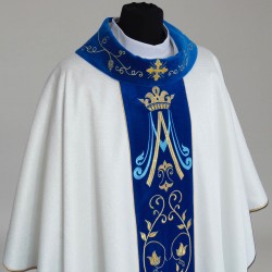 Marian Gothic Chasuble 5870 - White  - 4