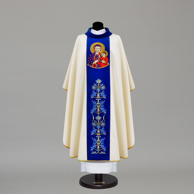 Marian Gothic Chasuble 9783 - Cream  - 1