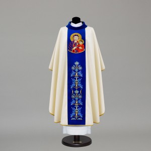 Marian Gothic Chasuble 9783 - Cream  - 1