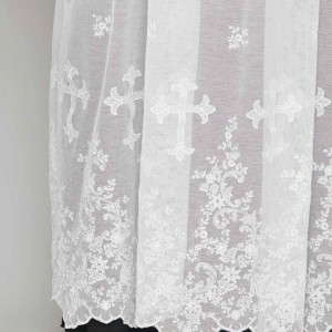 Pure linen alb with lace on tulle 1507  - 3