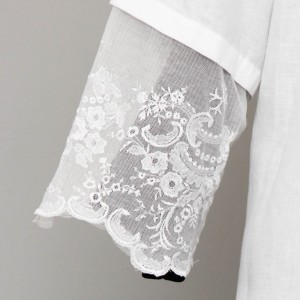 Pure linen alb with lace on tulle 1507  - 4