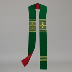 Reversible Gothic Stole 10696 - Green and Red  - 4