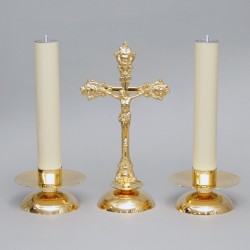Crucifix and Candle Holders, Set 5232  - 6