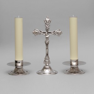 Crucifix and Candle Holders with Oil Candles, Set 5307  - 9