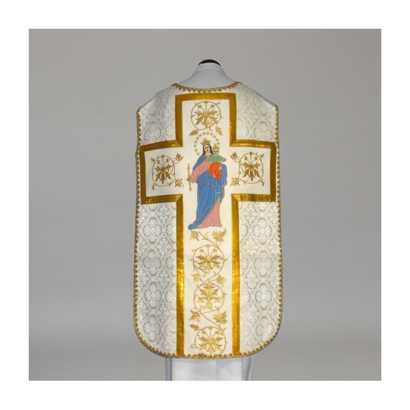 Marian Roman Chasuble 11199 - Cream  - 2