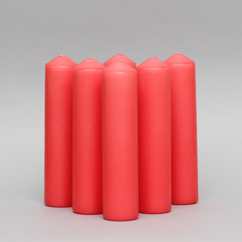 2'' x 12'' Red Advent candles pack of 6  - 1