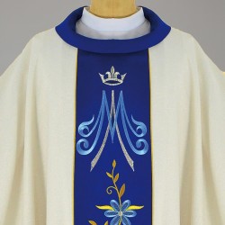 Marian Gothic Chasuble 12437 - Cream  - 2