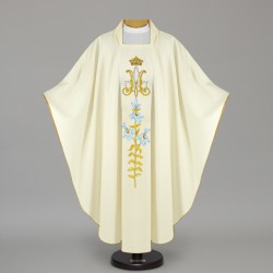 Marian Gothic Chasuble 12449 - Cream  - 1