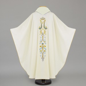 Marian Gothic Chasuble 12450 - Cream  - 2