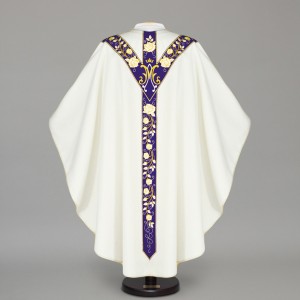 Marian Gothic Chasuble 12619 - Cream  - 2