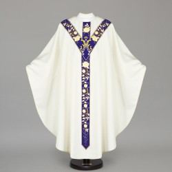 Marian Gothic Chasuble 12619 - Cream  - 1