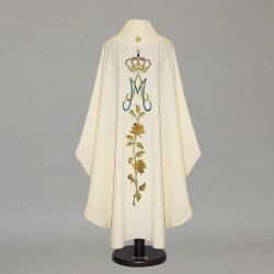 Marian Gothic Chasuble 12672 - Cream  - 2