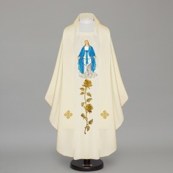 Marian Gothic Chasuble 12672 - Cream  - 1