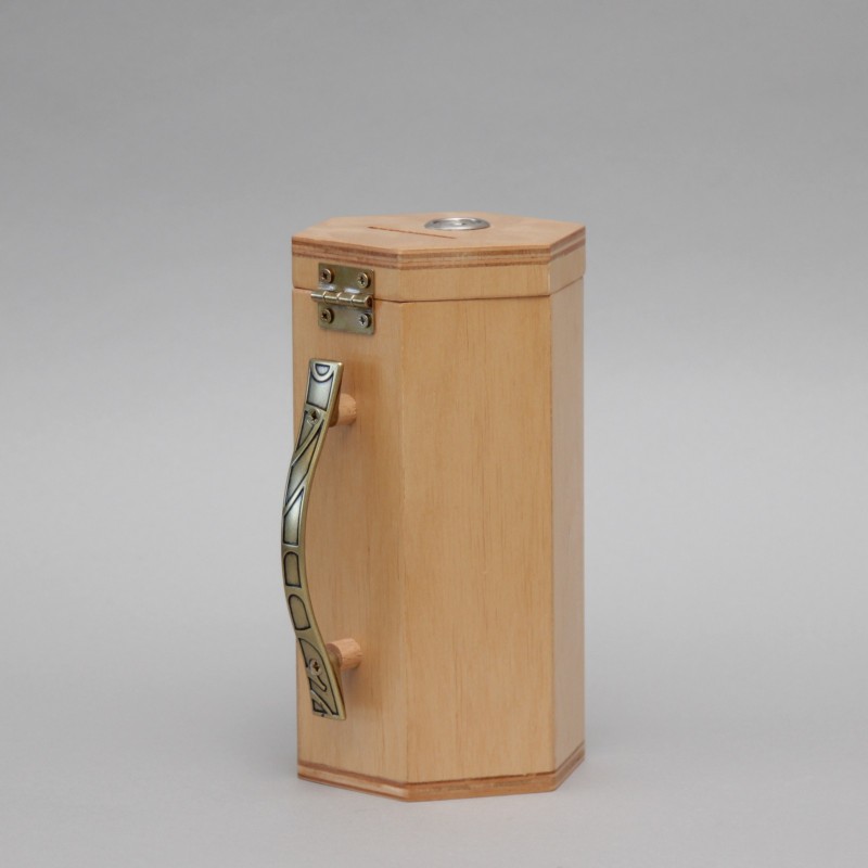 Light Wood Money Collection Box 12708  - 1