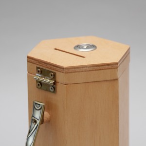 Light Wood Money Collection Box 12708  - 2
