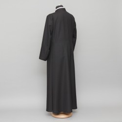 150cm Half-lined Thick Wool Black Cassock  - 6