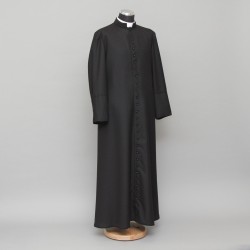 150cm Half-lined Thick Wool Black Cassock  - 10