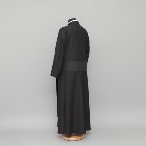 150cm Half-lined Thick Wool Black Cassock  - 16
