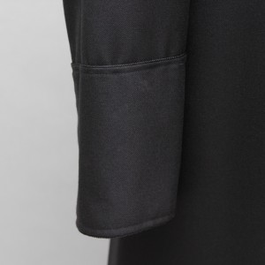 150cm Half-lined Thick Wool Black Cassock  - 21