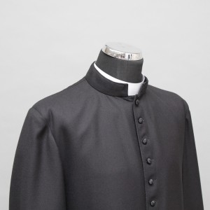 150cm Half-lined Thick Wool Black Cassock  - 23