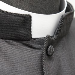 150cm Half-lined Thick Wool Black Cassock  - 25