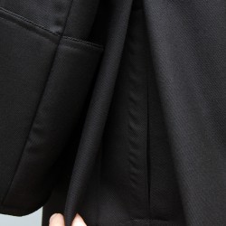 150cm Half-lined Thick Wool Black Cassock  - 27