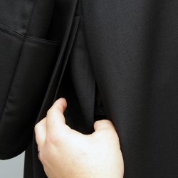 150cm Half-lined Thick Wool Black Cassock  - 28