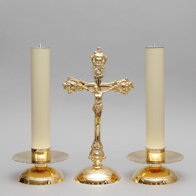 Cross and Candle holders with Oil candles, Set 2450  - 2