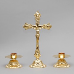 Crucifix and Candle Holders with Oil Candles, Set 6262  - 2