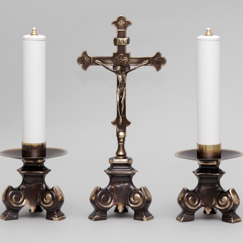 Cross and Candle holders with Oil candle, Set 2675  - 5
