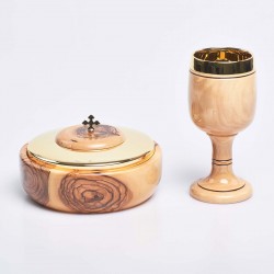 Olive Wood Ciborium and Chalice set 13320  - 1