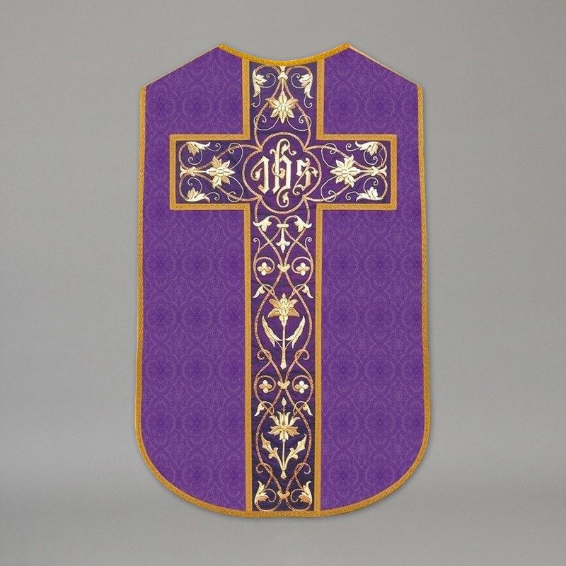 Printed Roman Chasuble 4536 - Purple  - 1