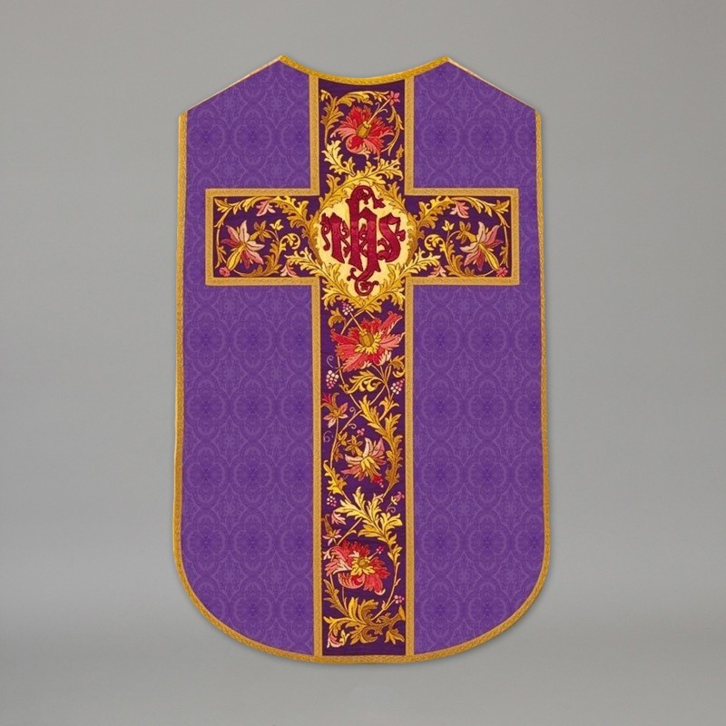 Printed Roman Chasuble 13685 - Purple  - 1