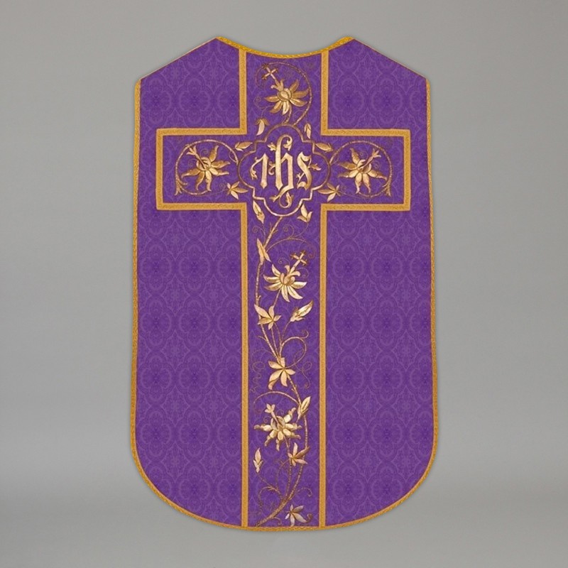 Printed Roman Chasuble 4542 - Purple  - 1