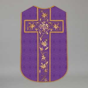 Printed Roman Chasuble 4542 - Purple  - 1