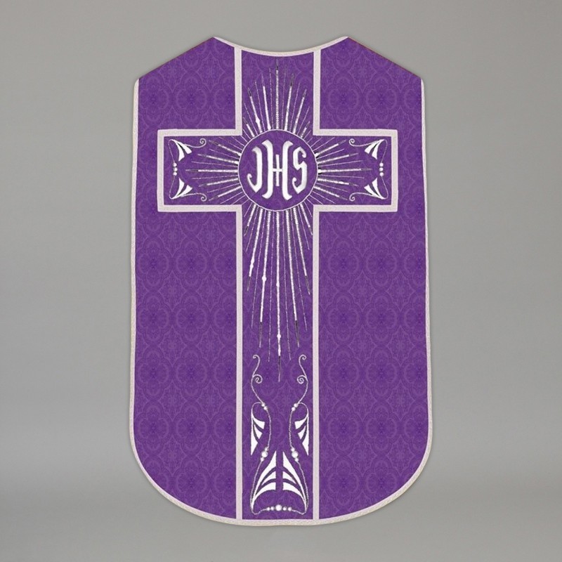 Printed Roman Chasuble 4564 - Purple  - 1